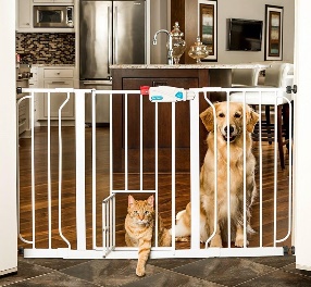 Carlson 44-Inch Extra Wide Walk-Through Gate with Pet Door