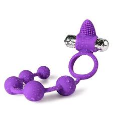  Real combo! Clitoral brusher + cock ring + bullet vibrator + anal bead set. Impressive? You bet!